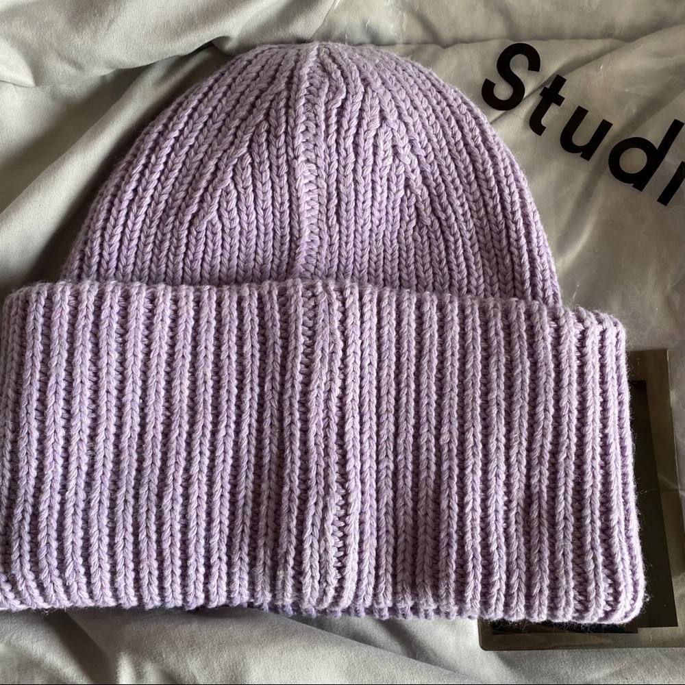 ACNE Studios unisex Pansy N Face Lavender Beanie - Picture 3 of 5